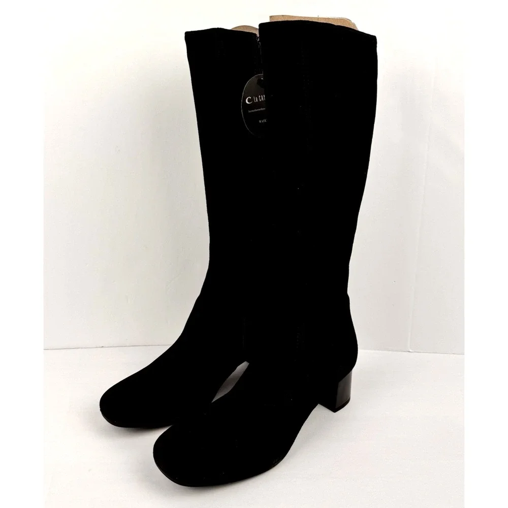 La Canadienne‎ Black Suede Waterproof Knee High Boot 7.5 Women's NWT NOS NIB